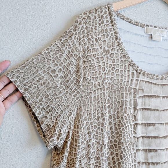 Michael Michael Kors Short Sleeves T-shirt Reptile Print Sz 2X - Picture 2 of 8